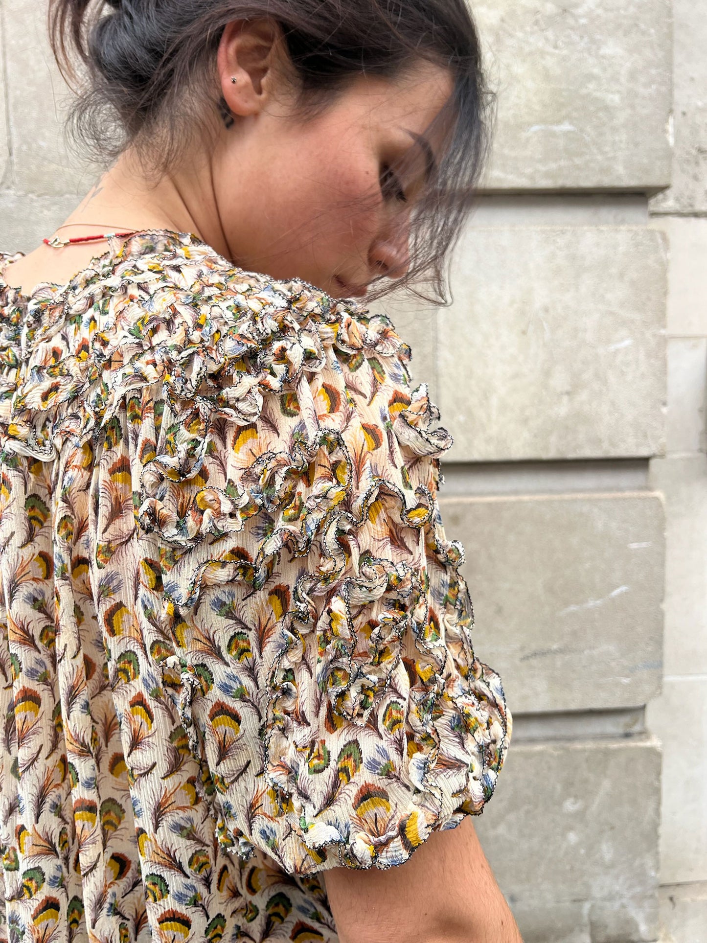 ISOLDA SILK SS BLOUSE SWAN