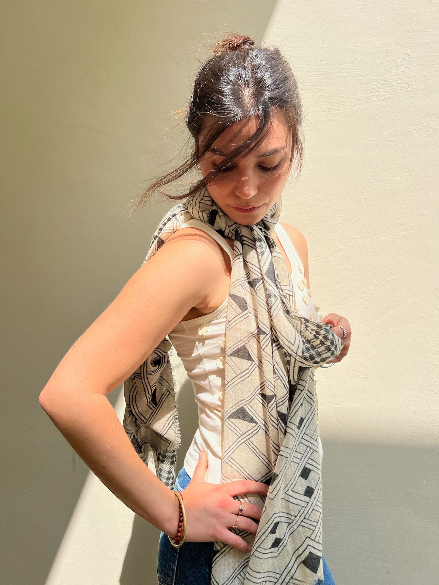 19572-ARGYLE PRINT SCARF