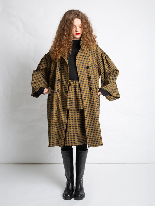 DB COAT IN GOLD CHECK GOLD/ BLACK