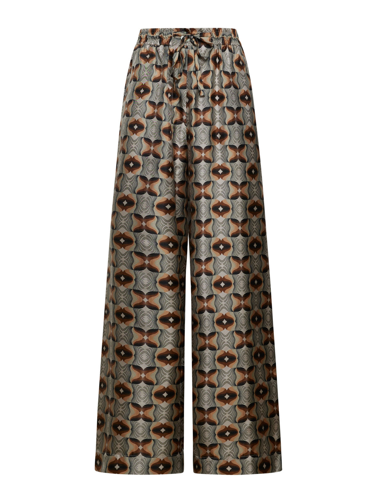 ALOE ABSTRUCT PRINT PANTS GREY BROWN