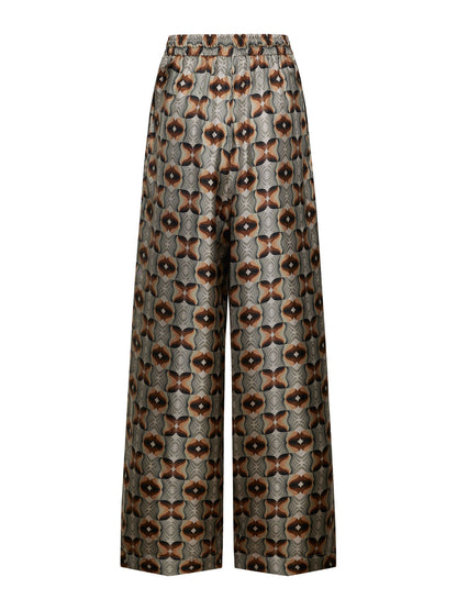 ALOE ABSTRUCT PRINT PANTS GREY BROWN
