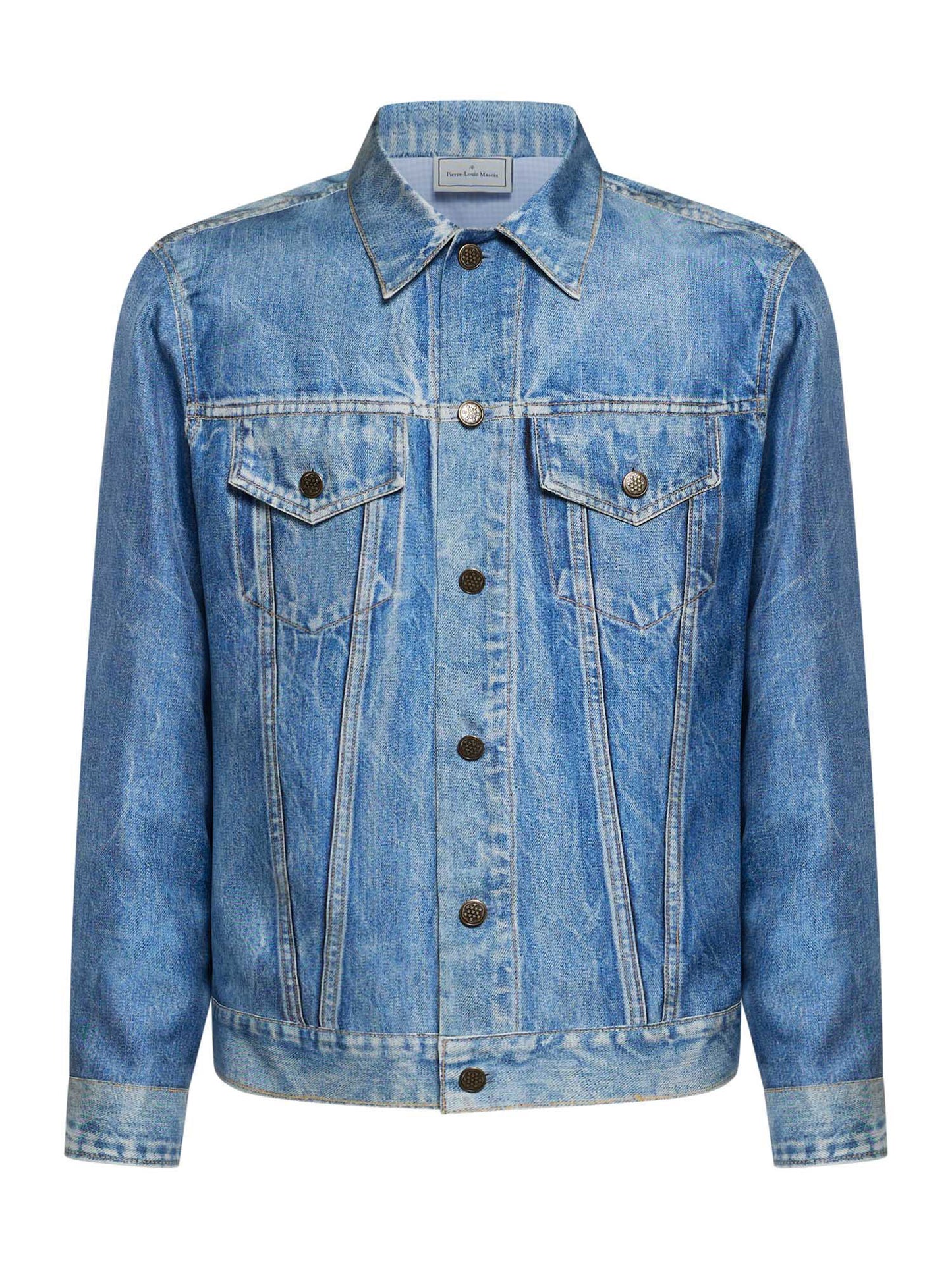 ALOES SILK JACKET DENIM PRINT BLUE