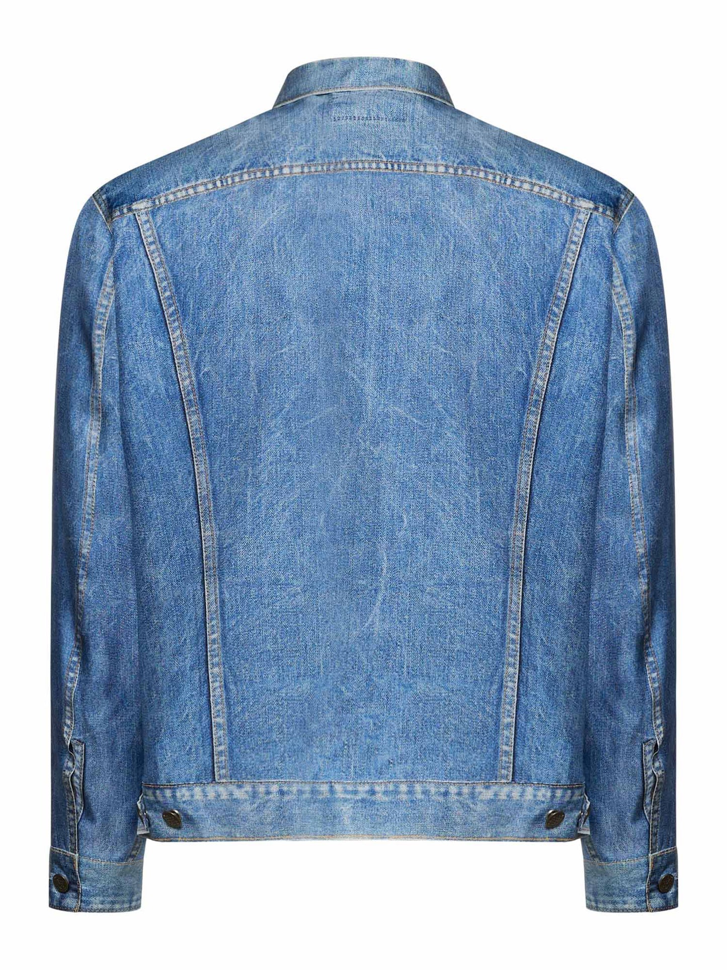 ALOES SILK JACKET DENIM PRINT BLUE