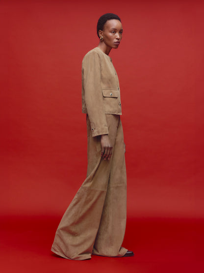 CATANIA SUEDE TROUSERS GREY TAUPE