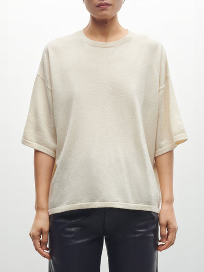 ARAXIE OVERSIZED CASHMERE T-SHIRT ECRU