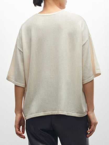 ARAXIE OVERSIZED CASHMERE T-SHIRT ECRU
