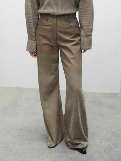 CATANIA SUEDE TROUSERS GREY TAUPE