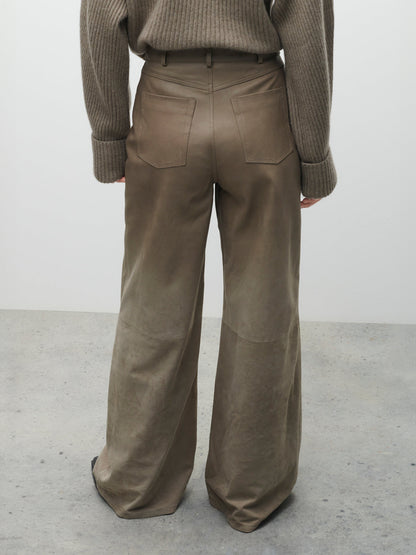 CATANIA SUEDE TROUSERS GREY TAUPE