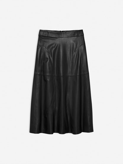 INDRINA LEATHER SKIRT BLACK