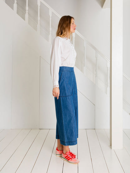 BIJOU ORGANIC DENIM BLUE TROUSERS