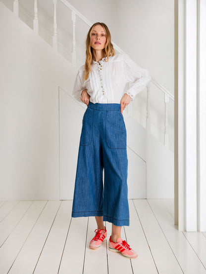 BIJOU ORGANIC DENIM BLUE TROUSERS