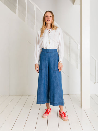 BIJOU ORGANIC DENIM BLUE TROUSERS