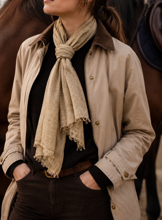 COTTON SCARF BEIGE