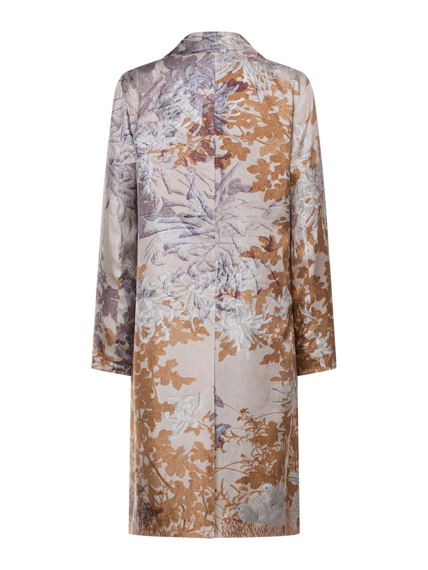 CIALDAS TAILORED COAT FLORAL BROWN MULTI