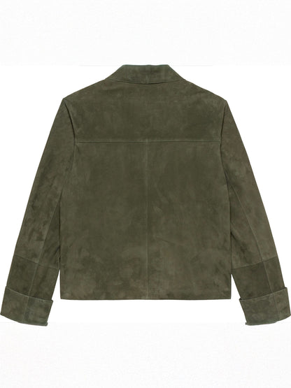 ELLA LT SUEDE JACKET DK GREEN