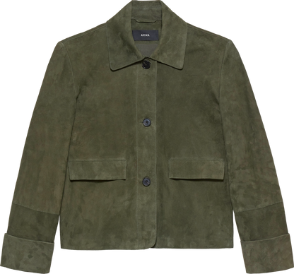 ELLA LT SUEDE JACKET DK GREEN