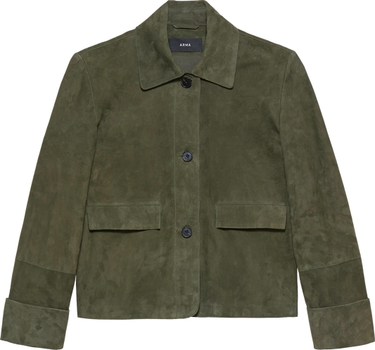 ELLA LT SUEDE JACKET DK GREEN