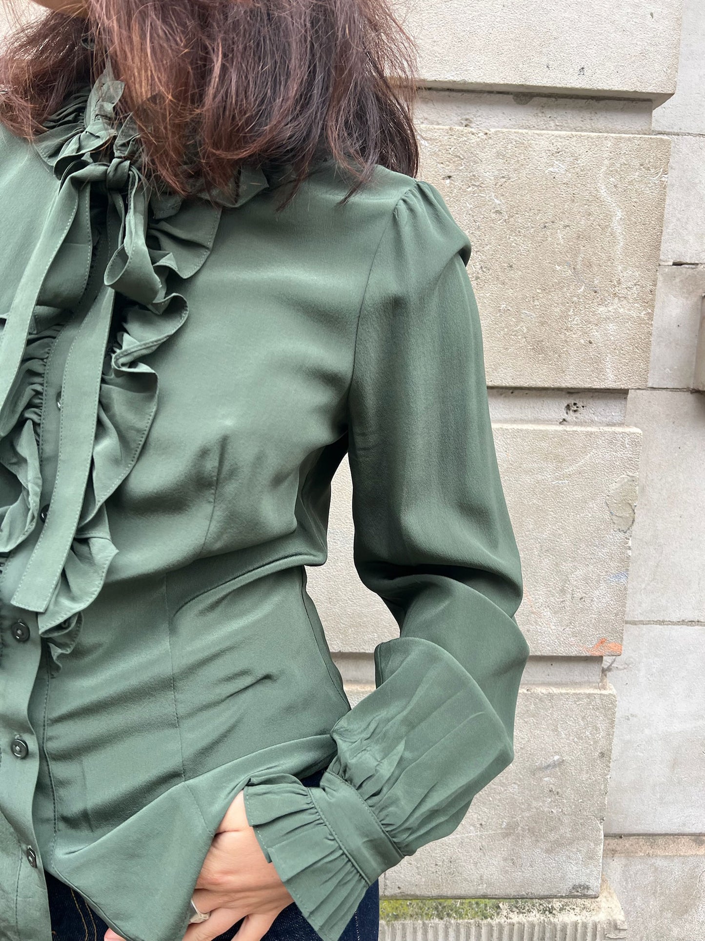 CATROUX SILK BLOUSE CYPRESS