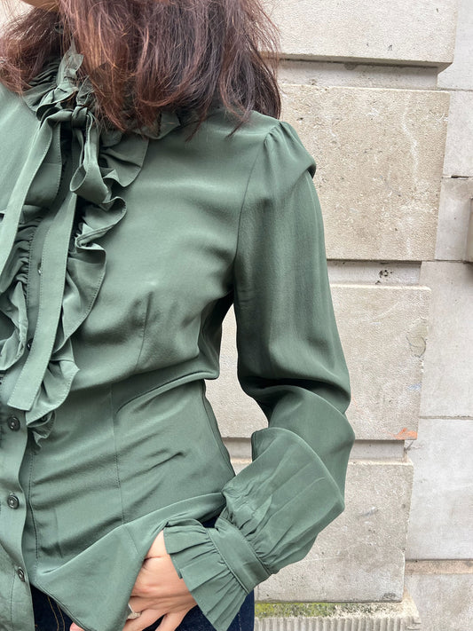 CATROUX SILK BLOUSE CYPRESS