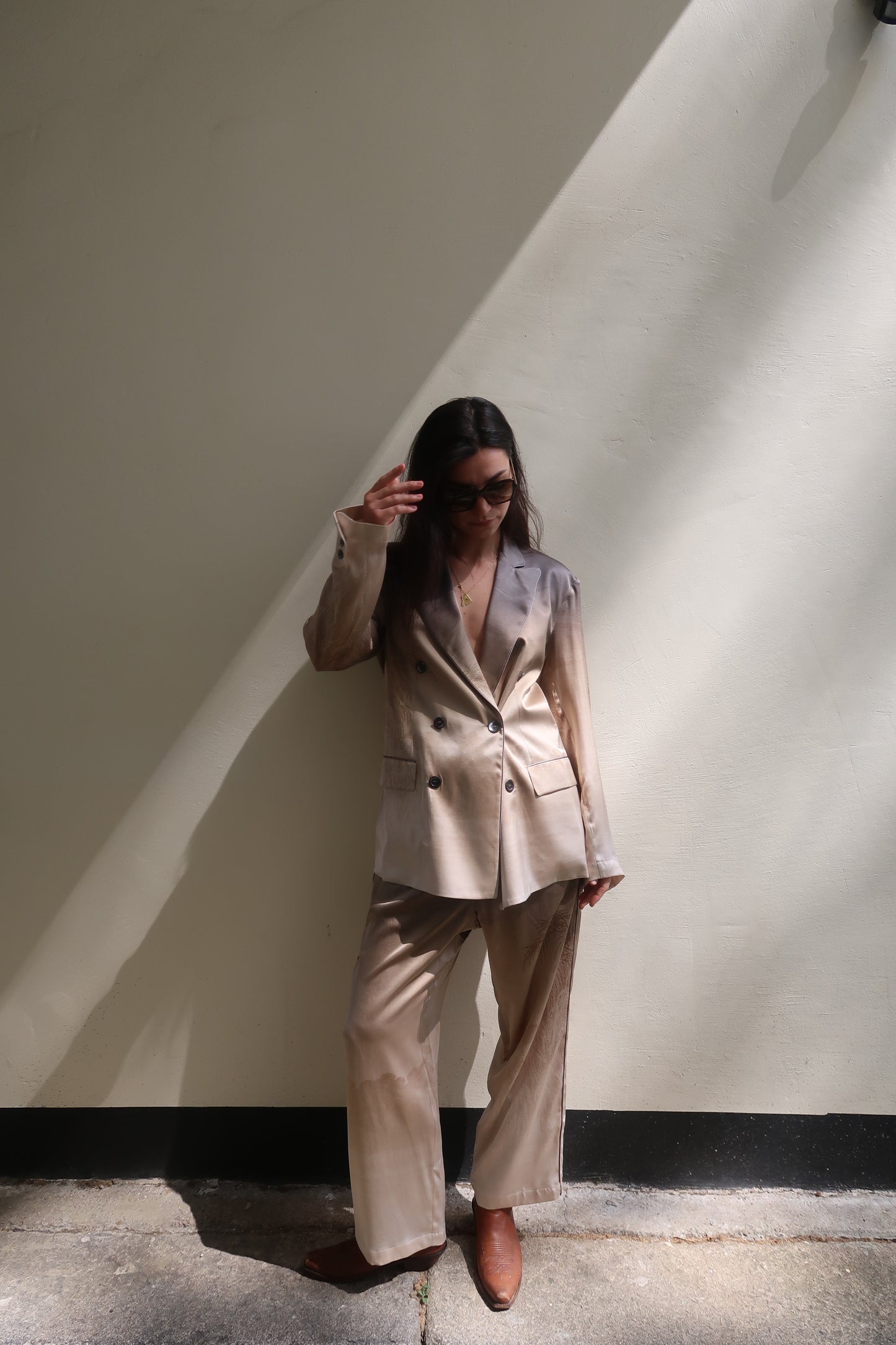 ADASTRGUM SILK PANT GREY GOLD