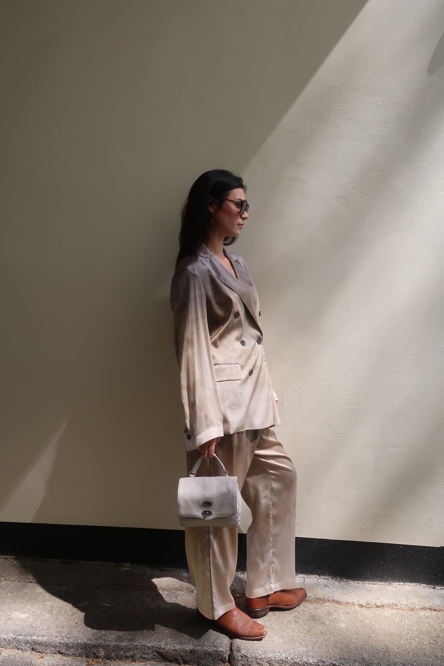 ADASTRGUM SILK PANT GREY GOLD