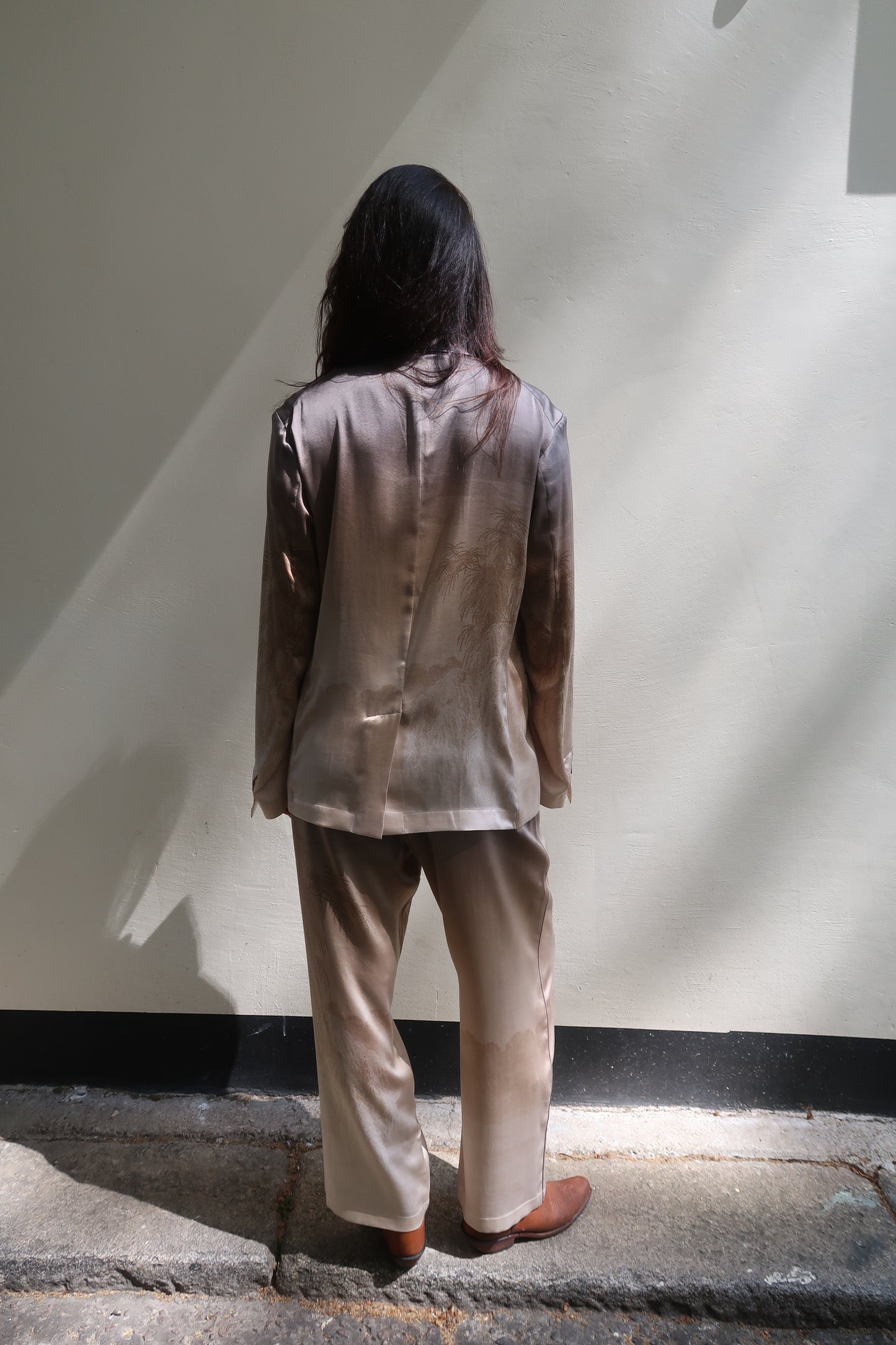 ADASTRGUM SILK PANT GREY GOLD