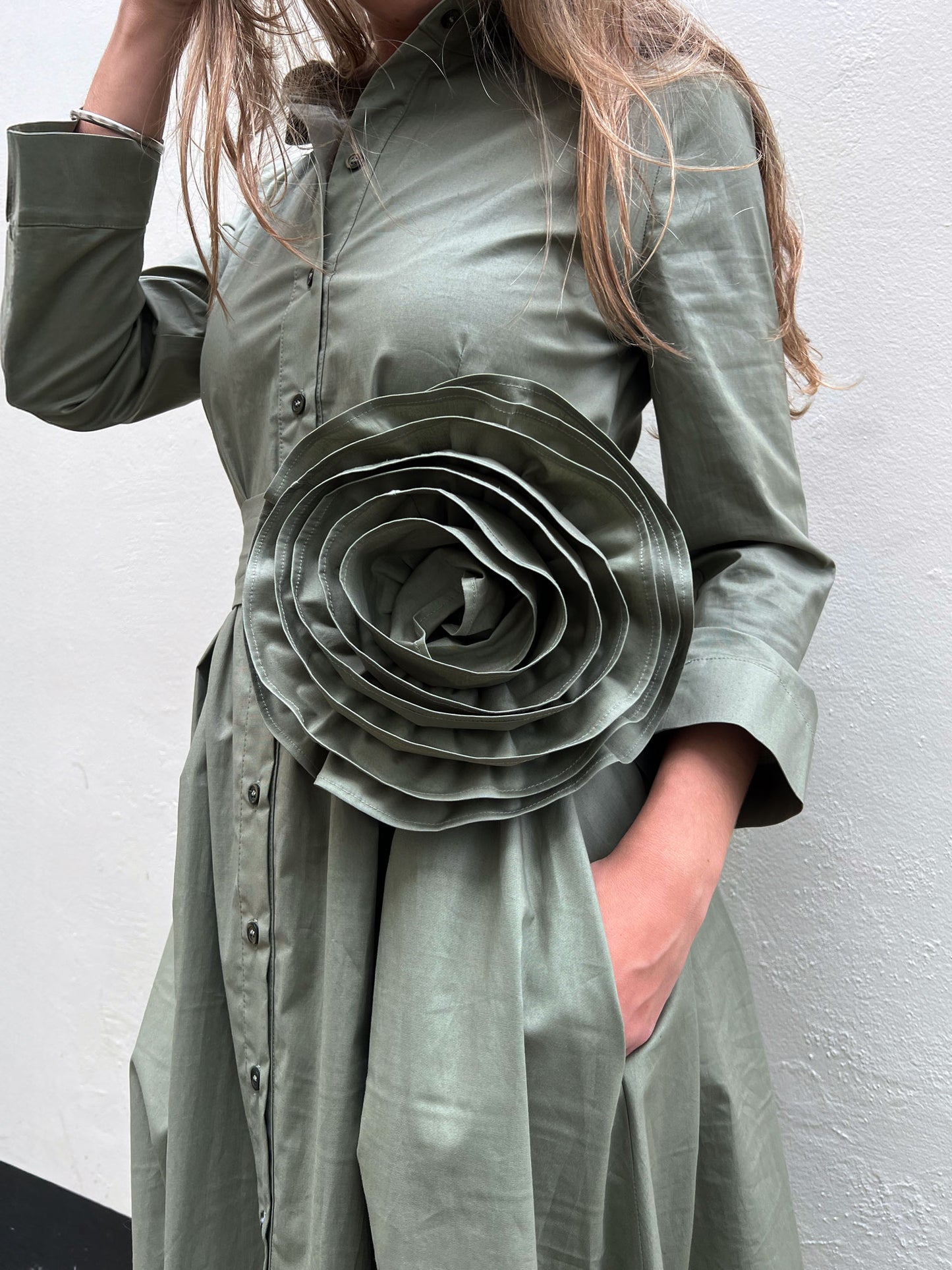 31-LONG SHIRT DRESS KHAKI KHAKI