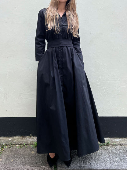 31-LONG SHIRT DRESS BLK BLACK