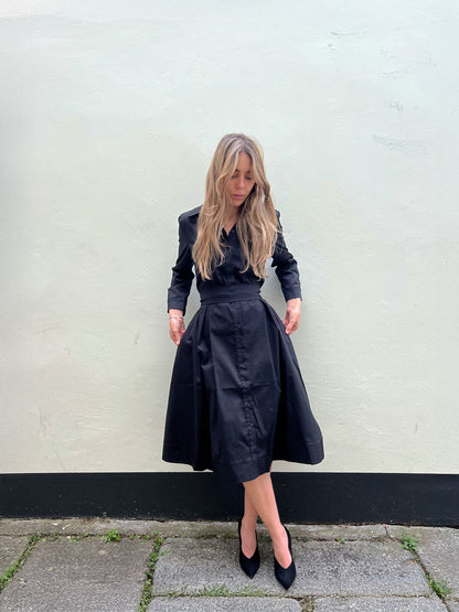 21-MED SHIRT DRESS BLACK BLACK