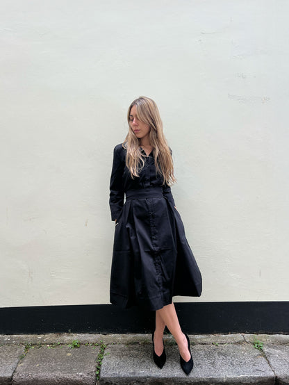 21-MED SHIRT DRESS BLACK BLACK