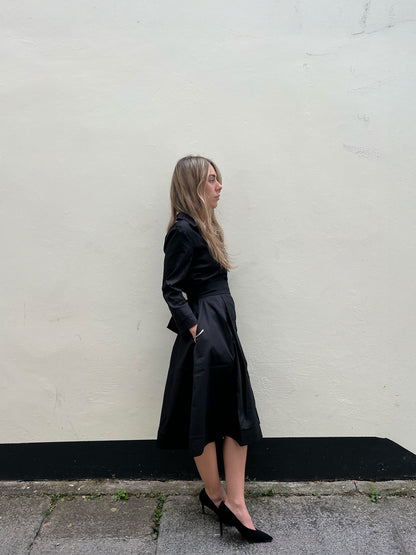 21-MED SHIRT DRESS BLACK BLACK