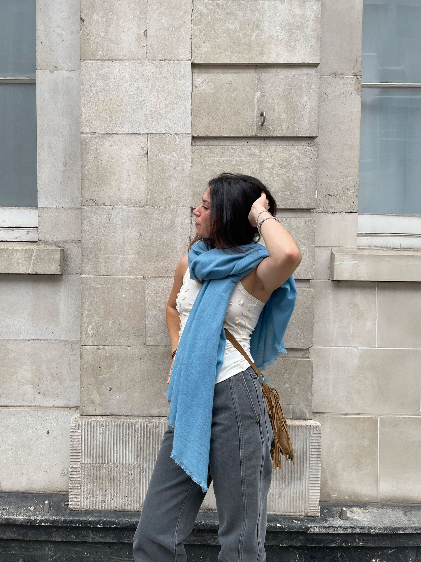 HB CASHMERE SCARF SEA