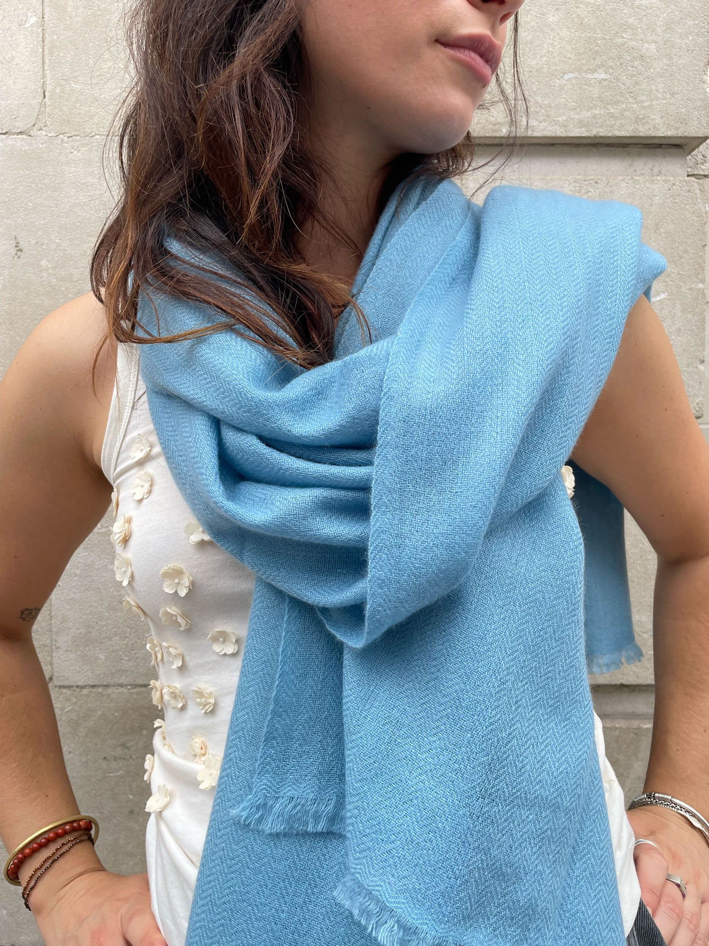 HB CASHMERE SCARF SEA