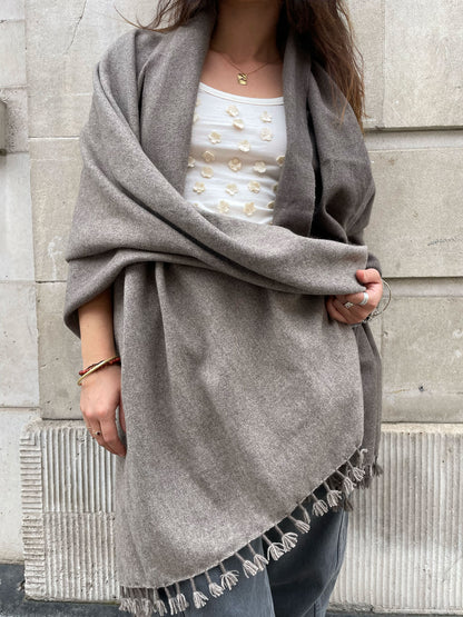 OMBREY THROW SCARF TAUPE