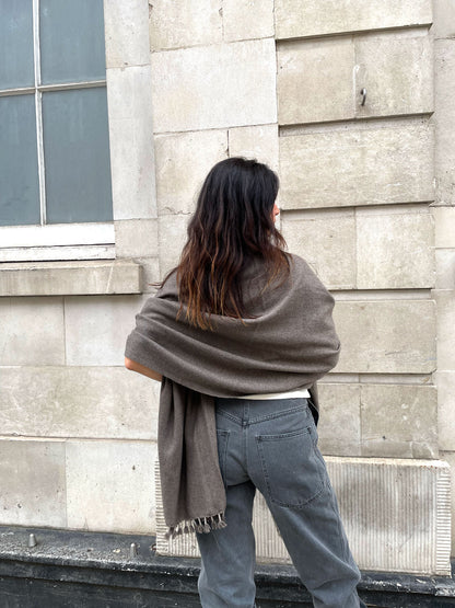 OMBREY THROW SCARF TAUPE