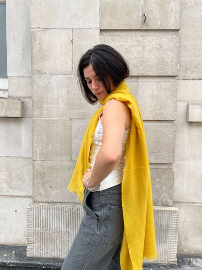 HB CASHMERE SCARF LEMON
