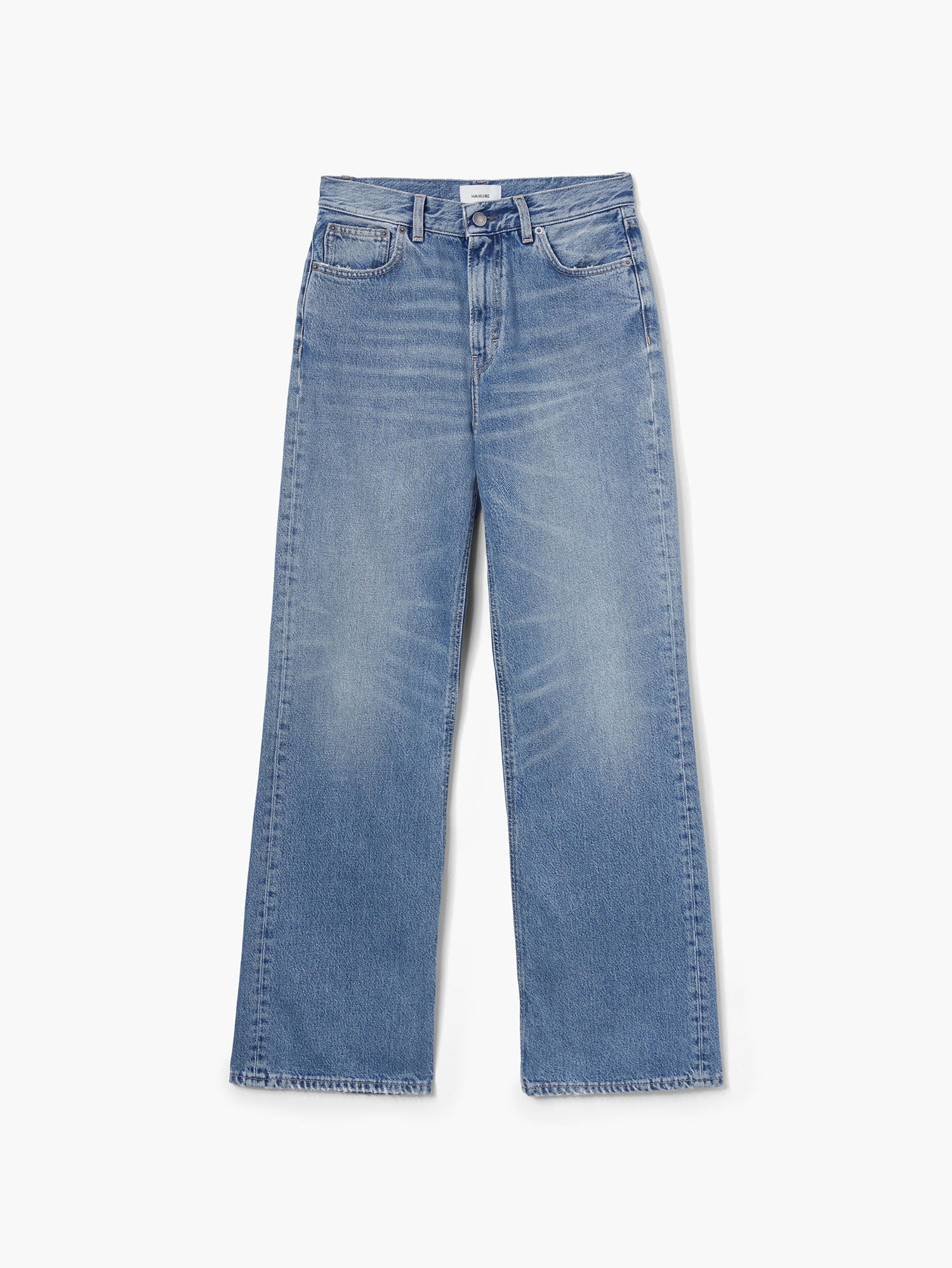 Blue jeans on a white background