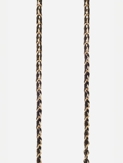 CHAÎNE DE TÉLÉPHONE LOU NOIR OR 