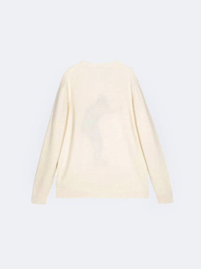 BOXER BRODÉ COL RAS DU COU CRÈME