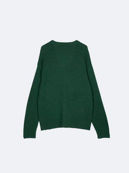 CARDIGAN BOXER INTARSIA VERT/BLANC