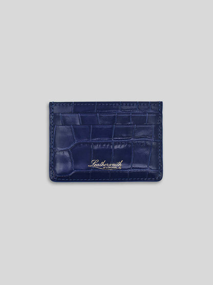 CROC DOUBLE-SIDED CARD HOLDER BLUE INK