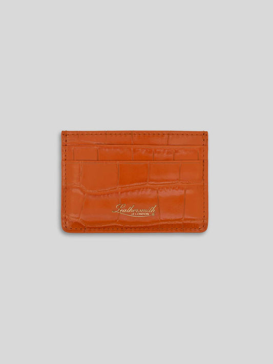 CROC DOUBLE-SIDED CARD HOLDER TANGERINE ORANGE