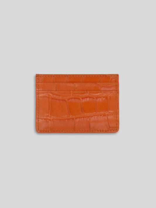 CROC DOUBLE-SIDED CARD HOLDER TANGERINE ORANGE