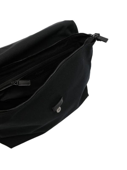 SAC MESSAGER EN TOILE UNI NOIR 