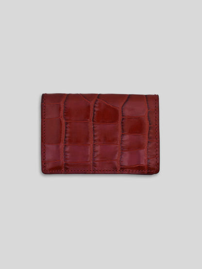 CARD HOLDER LABCH CROC SPICED JAM RED