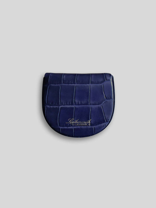 PORTE-MONNAIE CROCO BLEU ENCRE