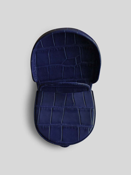 PORTE-MONNAIE CROCO BLEU ENCRE