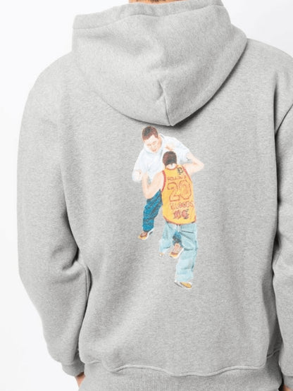 BOXER PRINT HOODIE GREY