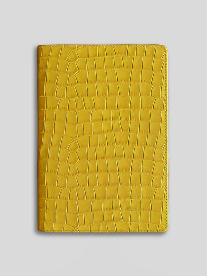 MAYFAIR REFILLABLE DIARY/NOTEBOOK WALLET CROC YELLOW