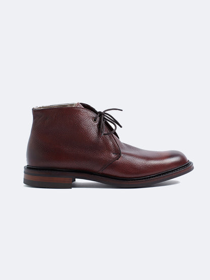 SHACKLETON FUR LEATHER SHOE BURGUNDY